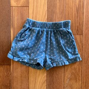 Gap Toddler Girls Blue Pink Floral Print Ruffle Cotton Pull On Shorts 4T